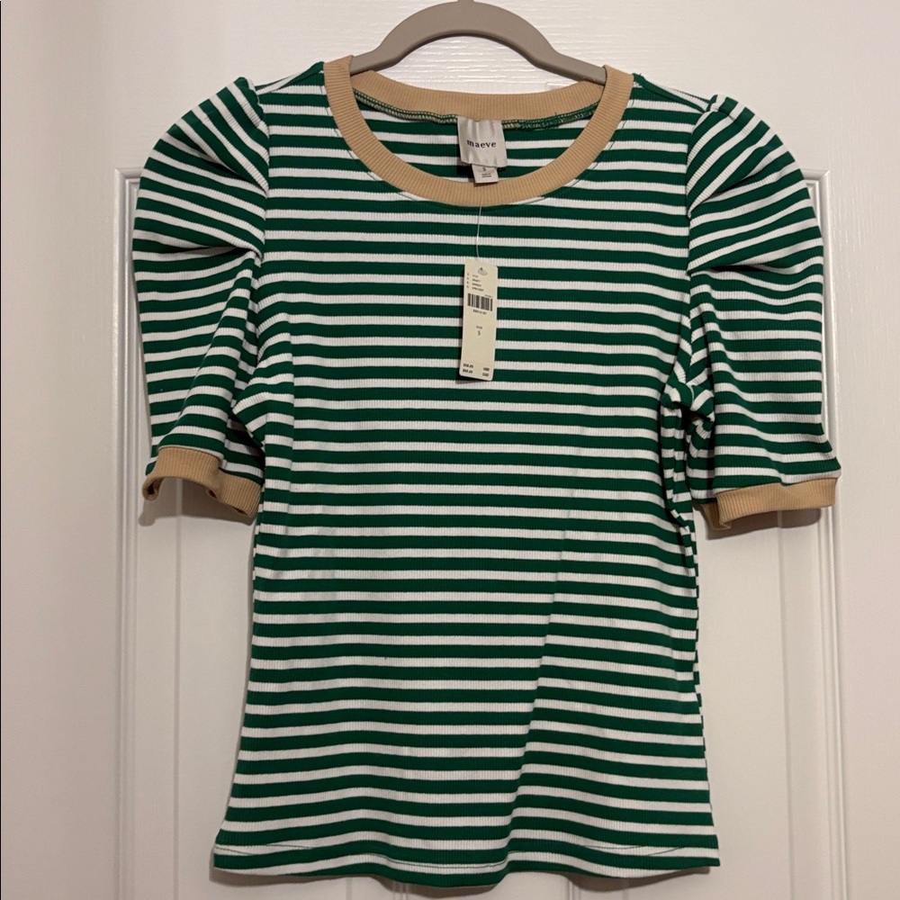 Maeve Puff-Sleeve Striped Top from Anthropologie - Picture 4 of 6